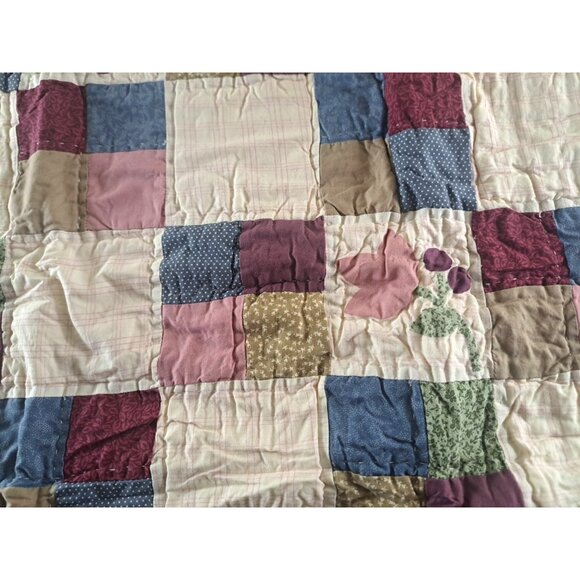Vintage NEW Willow Bay Quilted Pillow Sham Floral Patchwork Cotton Farmhouse - Picture 3 of 5